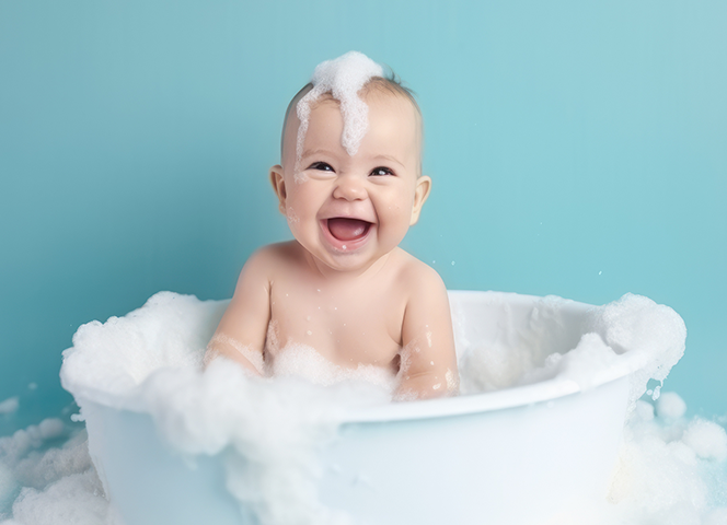 Baby in der Badewanne