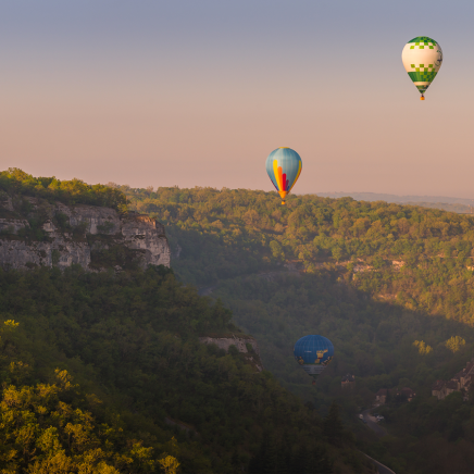 Heißluftballon im Tal des Lot